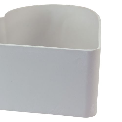 Artículo Cuenco decorativo de plástico con forma de corazón blanco gris 24/21cm juego de 2