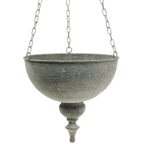 Floristik24 Plato para colgar gris Ø26cm H23cm