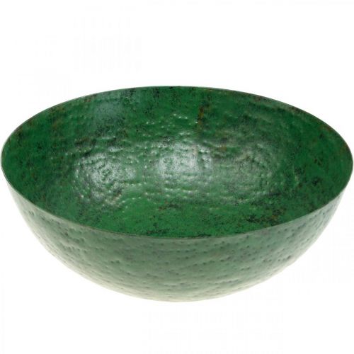 Floristik24 Cuenco decorativo jardinera vintage de metal verde Ø31cm