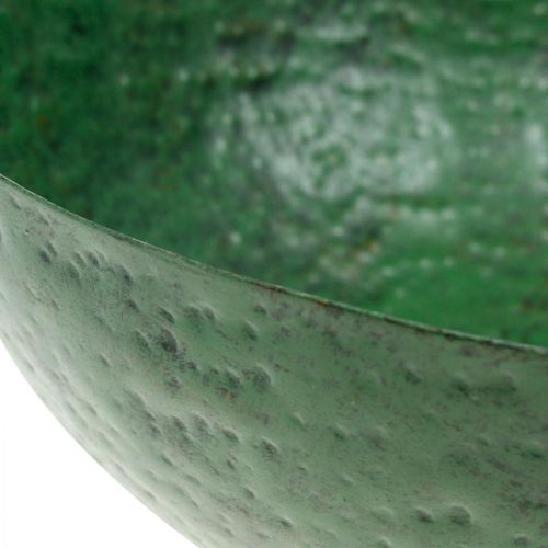 Floristik24 Cuenco decorativo jardinera vintage de metal verde Ø31cm