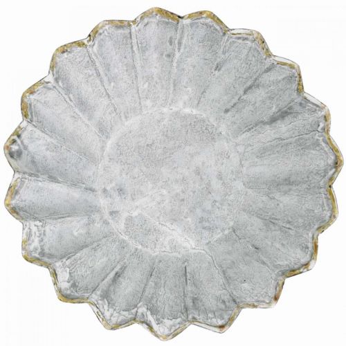 Floristik24 Molde decorativo para hornear de metal, decoración de metal para plantar, moldes para pasteles con borde dorado Ø13cm H3.5cm