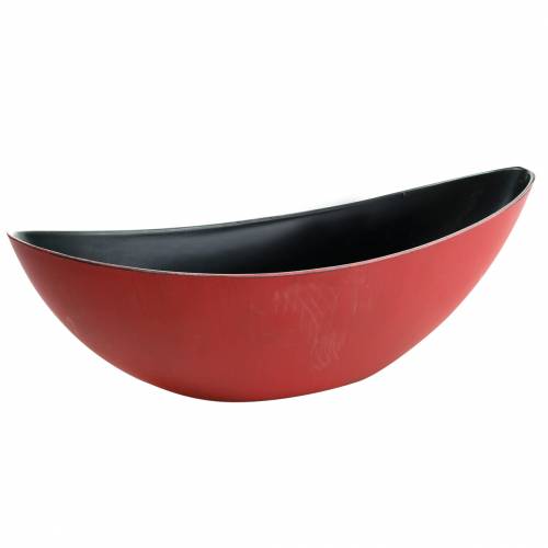 Floristik24 Cuenco decorativo ovalado rojo, negro 38,5cm x 12,5cm H10cm