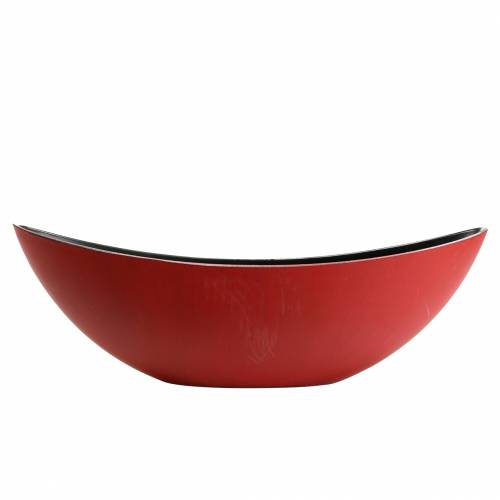 Floristik24 Cuenco decorativo ovalado rojo, negro 38,5cm x 12,5cm H10cm