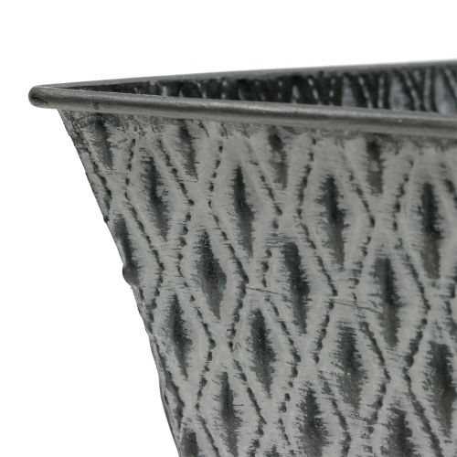 Artículo Cuenco de zinc con patrón de diamantes 22cm × 12cm