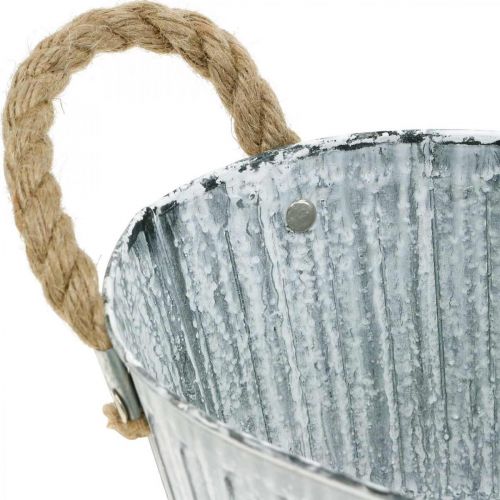 Floristik24 Macetero con asas, cuenco de flores de metal, cuenco decorativo para plantar L28cm