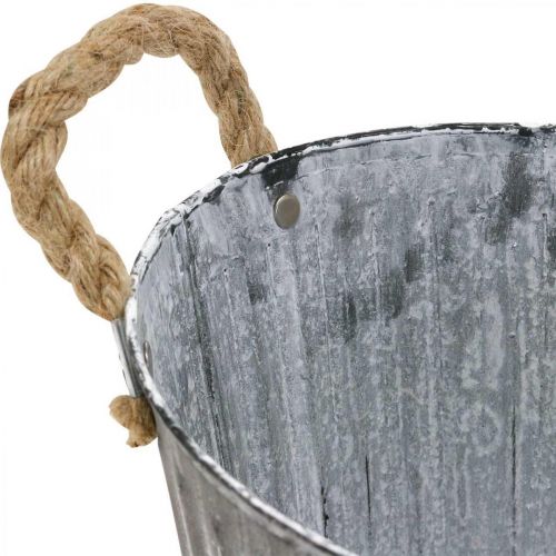 Floristik24 Cuenco para plantar, cuenco de flores con asas, macetero de metal L30.5cm