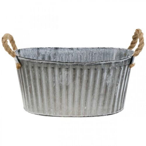 Floristik24 Cuenco para plantar, cuenco de flores con asas, macetero de metal L30.5cm