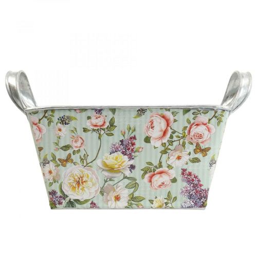 Floristik24 Jardinera jardinera rosa decoración metal 20×12,5×10cm