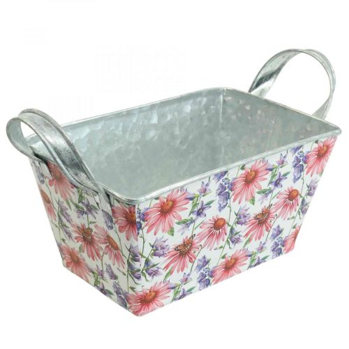 Floristik24 Jardinera caja de flores de primavera decoración de metal 20×12,5×10cm