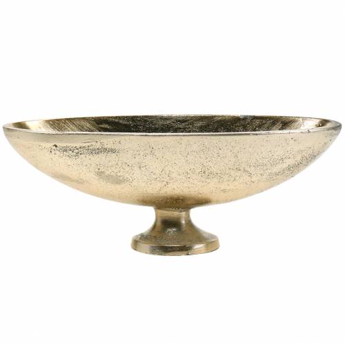 Floristik24 Cuenco ovalado con pie Dorado 20,5×8cm