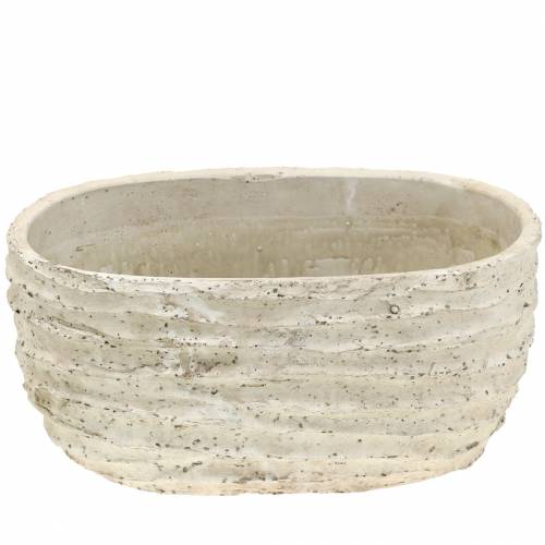 Floristik24 Macetero ovalado blanco antiguo 27cm x 16cm H13cm