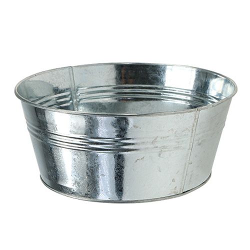 Floristik24 Cuenco de metal redondo plateado brillante Ø22cm H9.5cm 6pcs