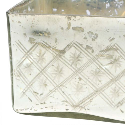 Floristik24 Tarro de cristal con tapa shabby glass decoración champán 14×14×14,5cm