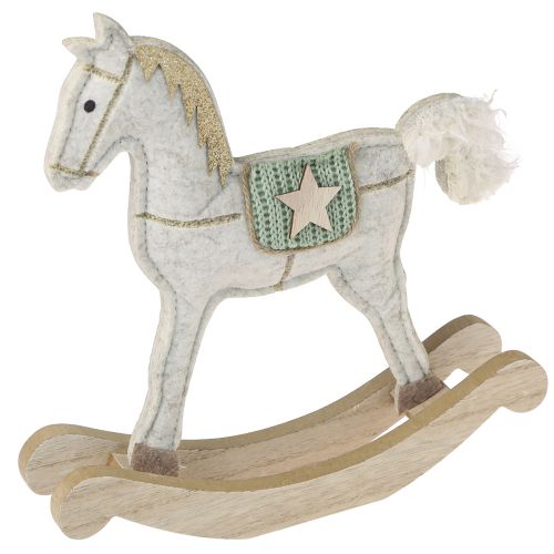 Artículo Caballito decoración Navidad crema 20x4,5x22cm 2uds