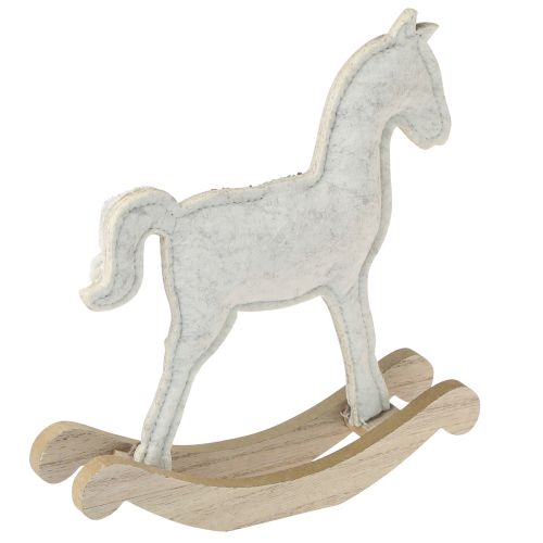 Artículo Caballito decoración Navidad crema 20x4,5x22cm 2uds