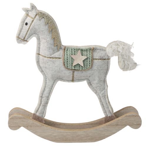 Artículo Caballito decoración Navidad crema 20x4,5x22cm 2uds