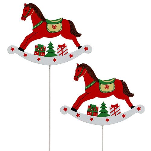 Floristik24 Caballito con palo rojo 8,5cm 16 piezas