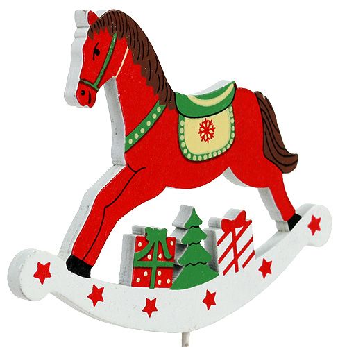 Floristik24 Caballito con palo rojo 8,5cm 16 piezas