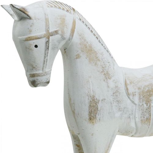 Floristik24 Caballito balancín decorativo Navidad blanco marrón 37x8x32cm