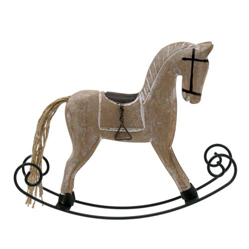 Caballito mecedora 17cm x 22cm lavado blanco Caballito mecedora 17cm x 22cm lavado blanco