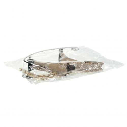Caballito mecedora 17cm x 22cm lavado blanco