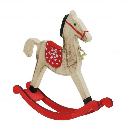 Artículo Caballo balancín madera natural, rojo 21.5cm H21cm