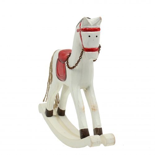 Artículo Caballo balancín madera blanco, rojo 25cm x 20.5cm