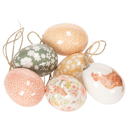 Artículo Adornos de huevos de Pascua como ideas decorativas. Accesorios encantadores de Pascua, 6 cm, 6 piezas.