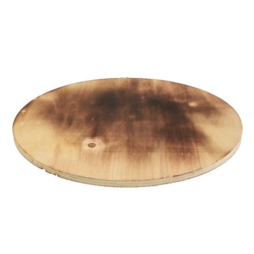 Artículo Posavasos decorativo de madera flameada en disco de madera contrachapada rústica Ø24cm