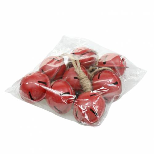Floristik24 Campanas con estrella en la cinta para colgar rojo L30cm 2pcs