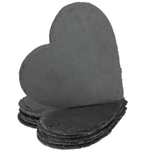 Floristik24 Decoración de corazón de pizarra, placa de pizarra de corazón de 20 cm, 5 unidades
