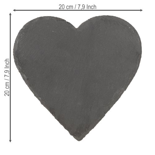 Artículo Plato de pizarra decorativo corazón pizarra corazón pizarra 20cm 1 ud