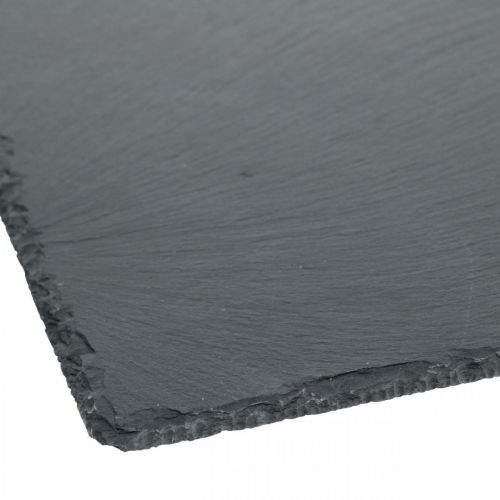 Artículo Placa de pizarra cuadrada, bandeja decorativa piedra natural 25×25cm 2ud