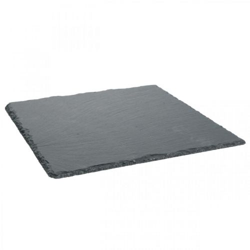 Artículo Placa de pizarra cuadrada, bandeja decorativa piedra natural 25×25cm 2ud