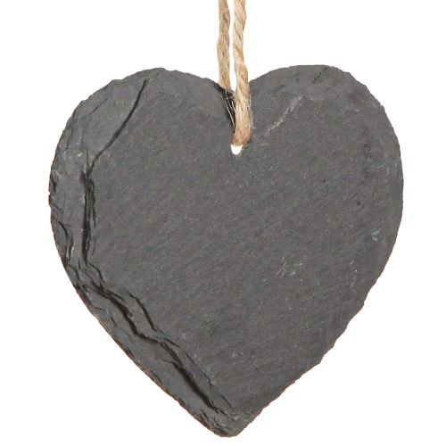 Pizarra corazón pequeño para colgar negro 7,5cm 6ud