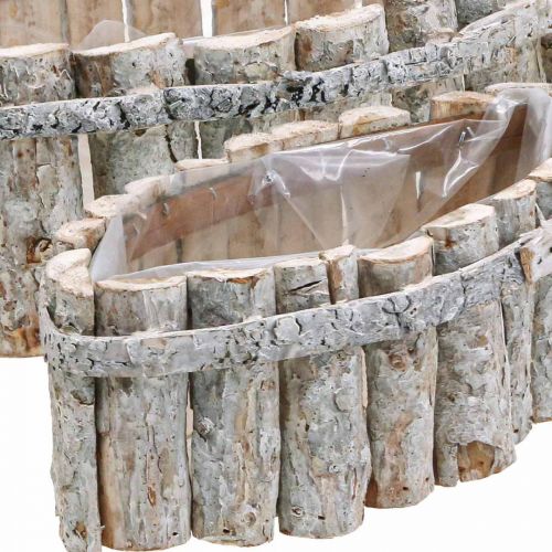 Floristik24 Cuenco para plantas, macetero de madera, jardinera L37.5/28cm H10/9cm juego de 2