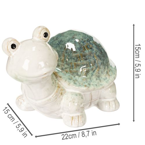 Artículo Figura de tortuga de cerámica que llama la atención en el salón, figura decorativa, 22 cm.