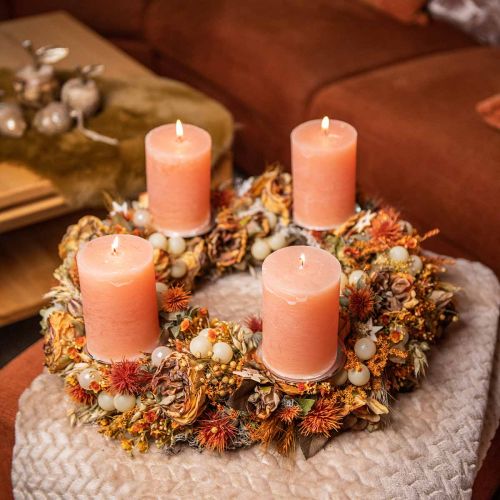 Floristik24 Gypsophila flores artificiales hierba de yeso naranja L30cm 6 piezas en un manojo