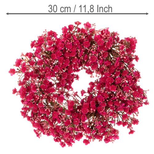 Corona de flores artificiales, decoración de paniculata, 30 cm | Floristik24.es