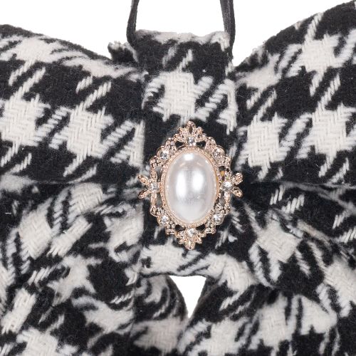 Lazo de tela con broche y colgador, a cuadros, 24 cm, 2 piezas | Floristik24.es