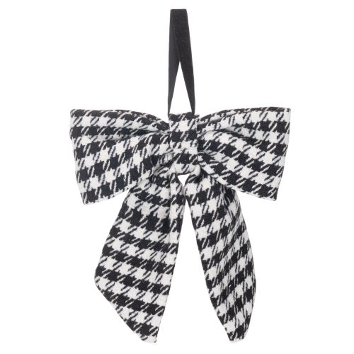 Lazo de tela con broche y colgador, a cuadros, 24 cm, 2 piezas | Floristik24.es