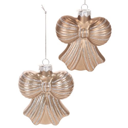 Adornos navideños de cristal, lazo para colgar, 10 cm, 2 unidades