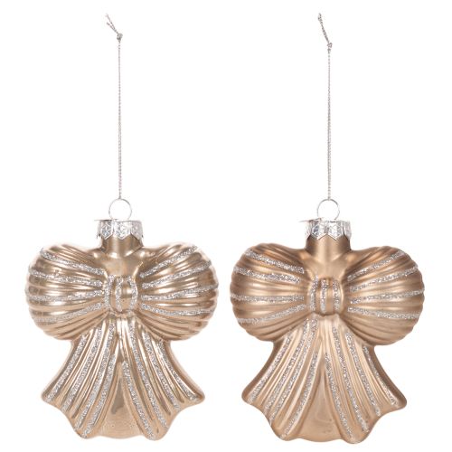 Adornos navideños de cristal, lazo para colgar, 10 cm, 2 unidades | Floristik24.es