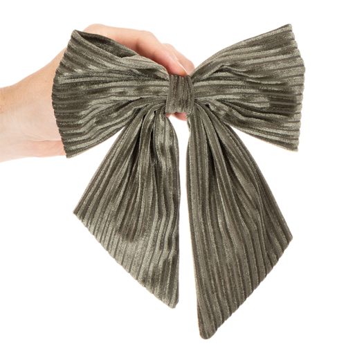 Lazo decorativo colgante, lazo navideño, terciopelo, acanalado, 24 cm, 2 piezas | Floristik24.es