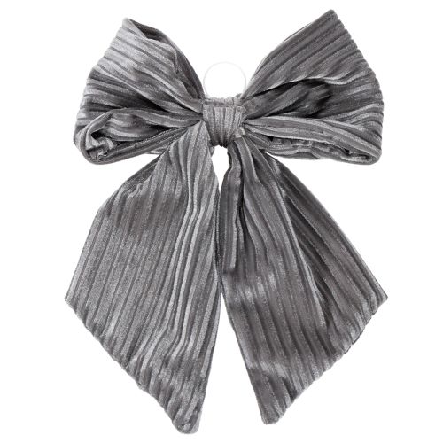 Lazo decorativo colgante, lazo navideño, terciopelo, acanalado, 24 cm, 2 piezas | Floristik24.es