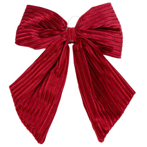 Lazo de tela de pana de terciopelo rojo para colgar adornos navideños, 24 cm, 2 unidades | Floristik24.es