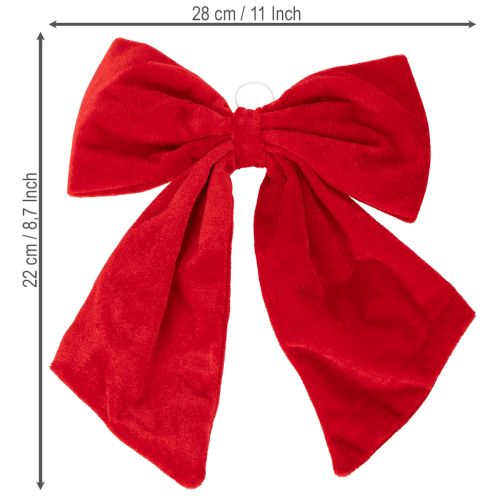 Lazo decorativo rojo para Navidad, 28 cm, 3 unidades | Floristik24.es