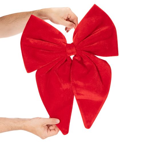 Lazo decorativo rojo, lazo grande de terciopelo para ventana o puerta, 50 cm. | Floristik24.es