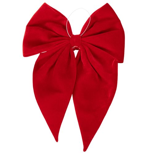 Lazo decorativo rojo, lazo grande de terciopelo para ventana o puerta, 50 cm. | Floristik24.es