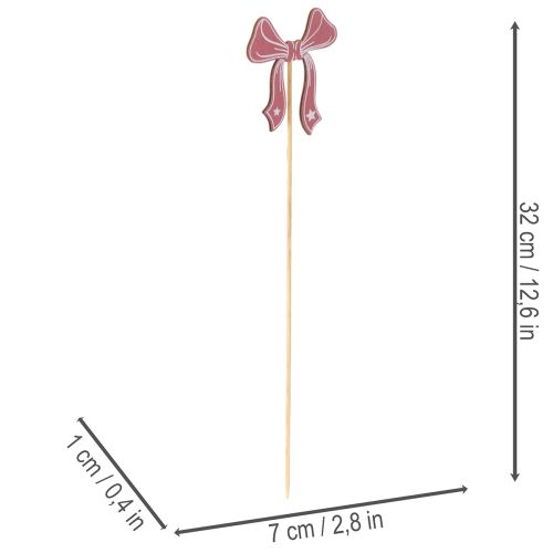 Adornos florales con lazo de 32 cm, 12 unidades | Floristik24.es